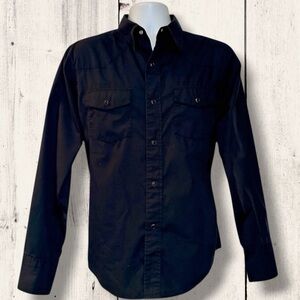 Ugly Shirt Men’s Western Snap Button Shirt Black Cowboy Rodeo Y2K Small